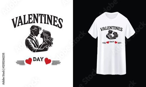 A unique Valentine’s Day T-shirt and logo design featuring a heart intertwined with vines, soft pastel colors, and a sweet 