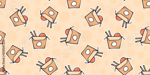 seamless pattern with wok. delicious food. seamless pattern. a pattern for food packaging. food packaging. Chinese food. outdoor kitchen. fast food. seamless. chopsticks.