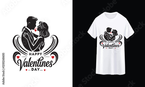 A unique Valentine’s Day logo and T-shirt design featuring intertwined hearts, soft pastel colors, and a sweet “Be Mine” message, perfect for spreading love.