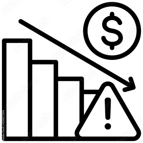 Financial Risk Outline Icon