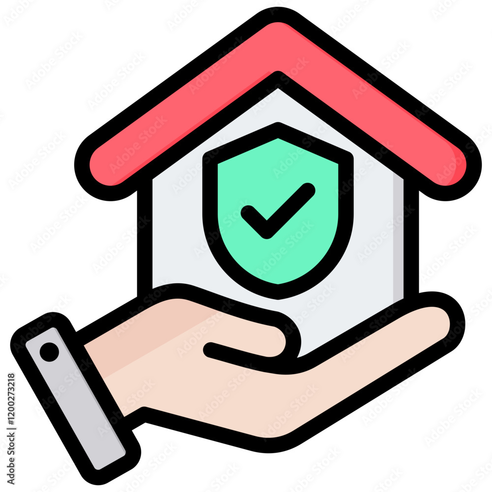 Property Insurance Outline Color Icon Property Insurance Outline Color Icon