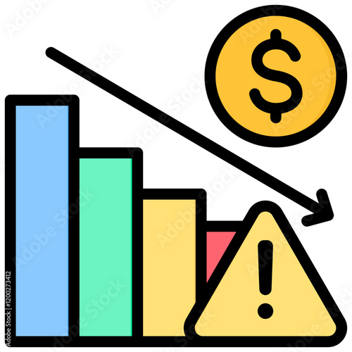 Financial Risk Outline Color Icon