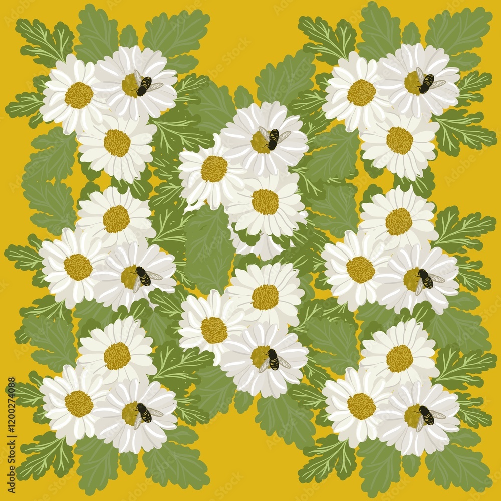 pattern with camomiles pattern with camomiles