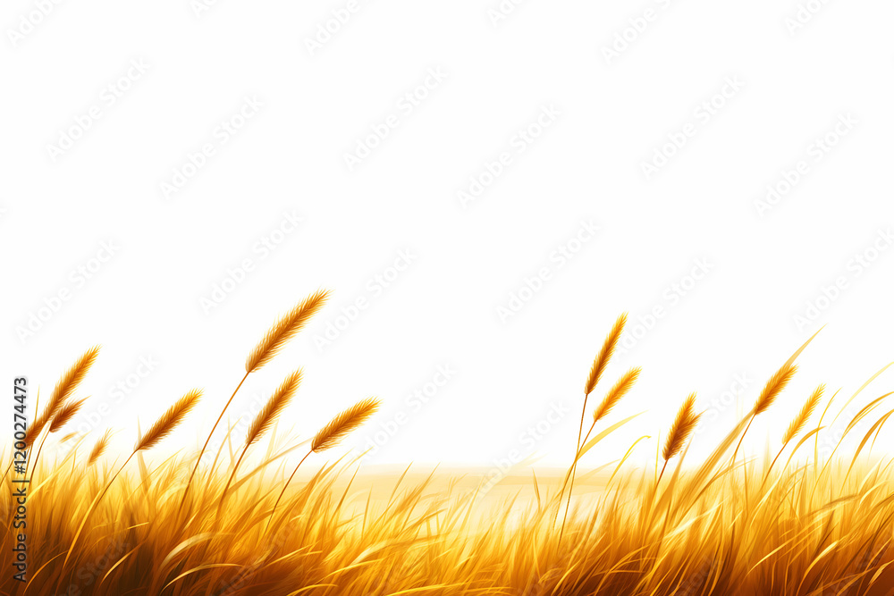 A serene golden grass field swaying gently in the breeze, illuminated by soft light against a bright background. A serene golden grass field swaying gently in the breeze, illuminated by soft light against a bright background.