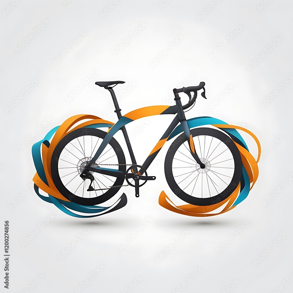 Fototapeta premium creative logo in bicycle shape