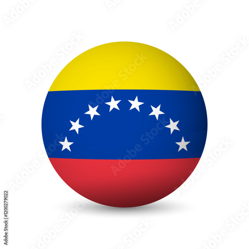 Free Download Venezuela flag - 3D sphere in colours of flag representing a country cultural identity and heritage. The essence of national pride and unity. Vector object on white background. - GFXLoad