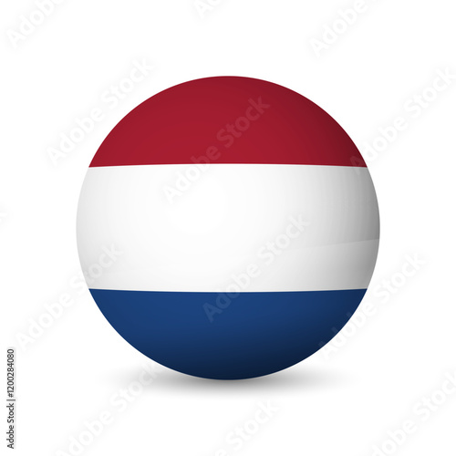 Free Download Netherlands flag - 3D sphere in colours of flag representing a country cultural identity and heritage. The essence of national pride and unity. Vector object on white background. - GFXLoad