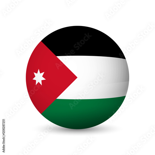 Free Download Jordan flag - 3D sphere in colours of flag representing a country cultural identity and heritage. The essence of national pride and unity. Vector object on white background. - GFXLoad