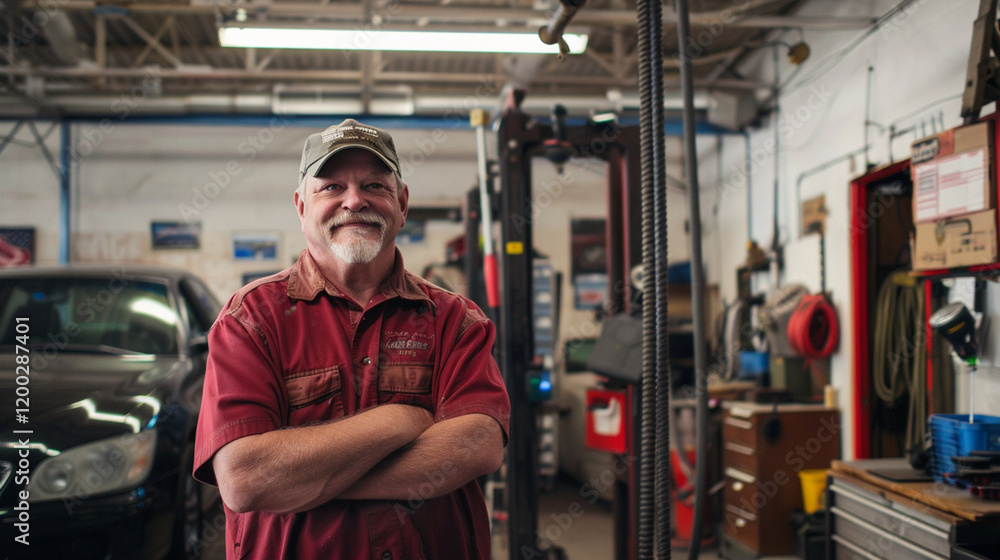 portrait of a small business owner of an automobile repair shop portrait of a small business owner of an automobile repair shop