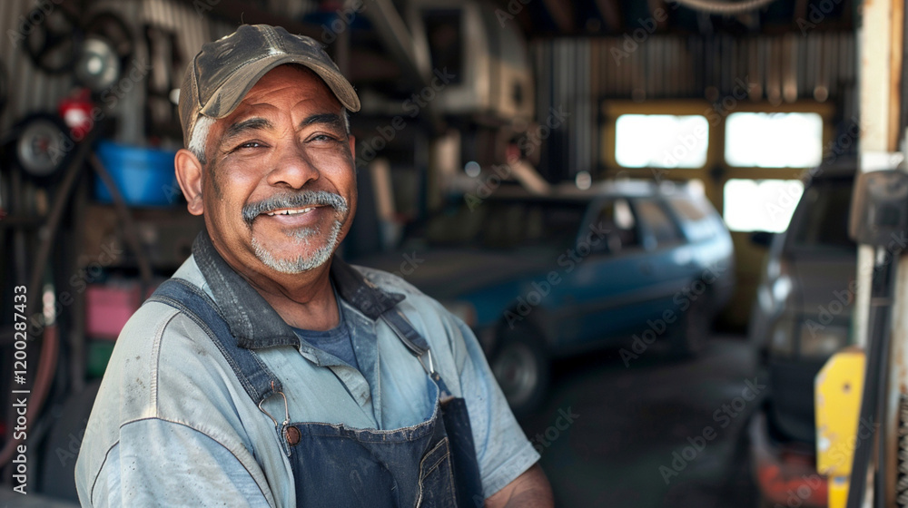 portrait of a small business owner of an automobile repair shop portrait of a small business owner of an automobile repair shop