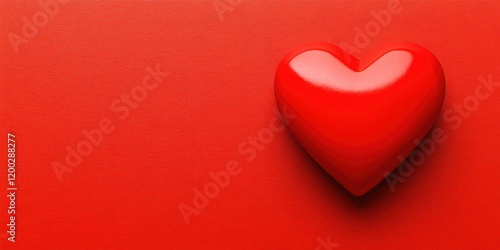A vibrant red heart radiates love against a striking red backdrop, capturing the essence of passion and romance this Valentine's Day.