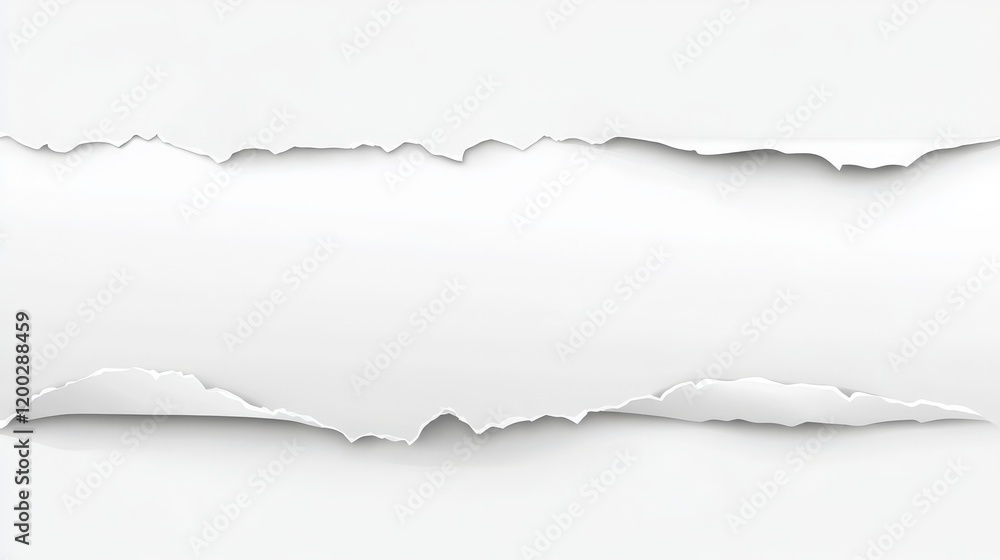 White torn paper edge with a realistic roll effect. Perfect for ads or creative templates White torn paper edge with a realistic roll effect. Perfect for ads or creative templates