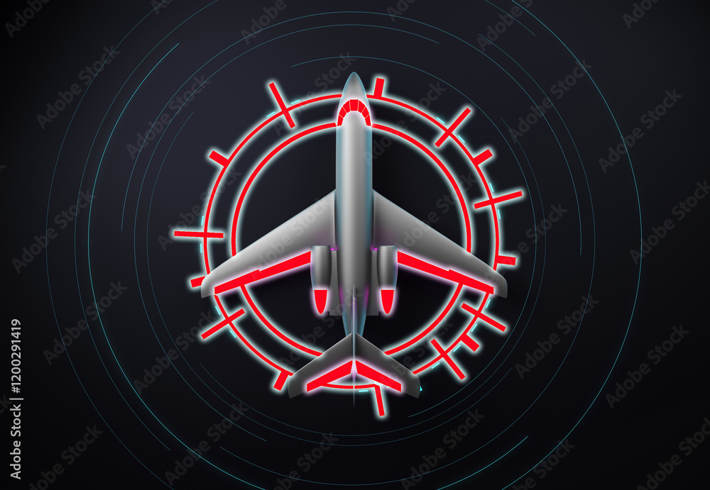 conditional aircraft with highlighted details conditional aircraft with highlighted details