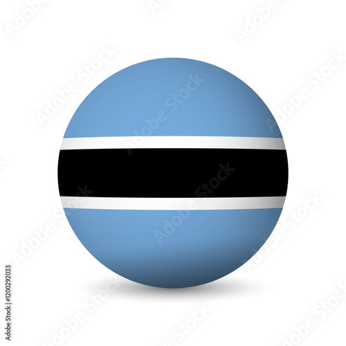 Free Download Botswana flag - 3D sphere in colours of flag representing a country cultural identity and heritage. The essence of national pride and unity. Vector object on white background. - GFXLoad