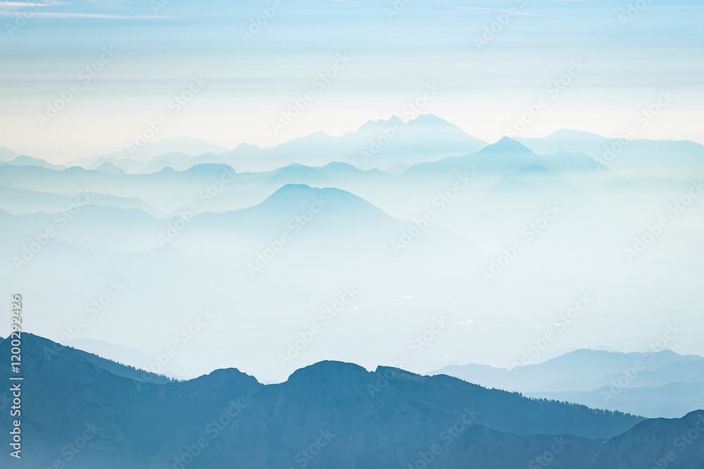 Obraz premium Slovenia mountains, the Julian Alps captured in August