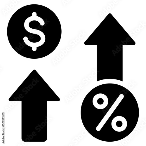 Compound Interest Glyph Icon