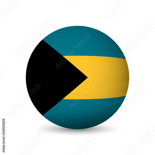 Free Download Bahamas flag - 3D sphere in colours of flag representing a country cultural identity and heritage. The essence of national pride and unity. Vector object on white background. - GFXLoad