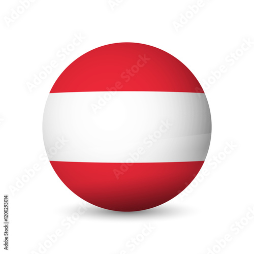 Free Download Austria flag - 3D sphere in colours of flag representing a country cultural identity and heritage. The essence of national pride and unity. Vector object on white background. - GFXLoad