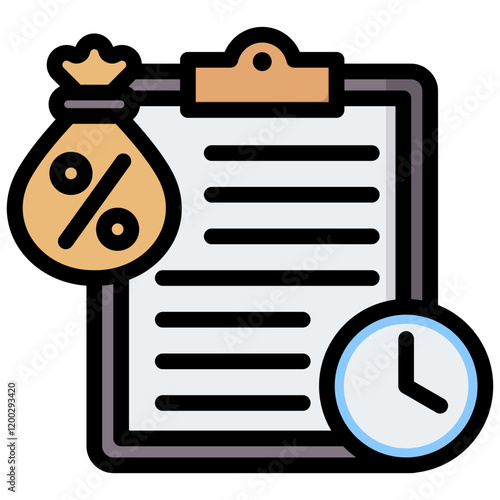 Loan Outline Color Icon