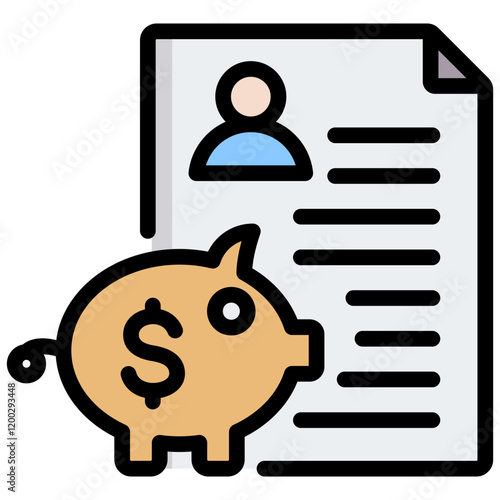 Roth Ira Outline Color Icon