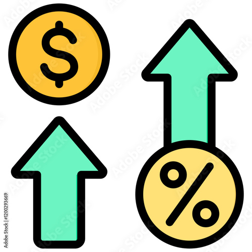 Compound Interest Outline Color Icon