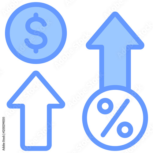 Compound Interest Blue Icon