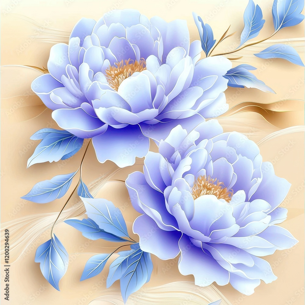 Obraz premium Elegant Blue Peonies with Soft Background for Floral Decor