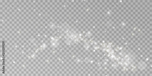 Light abstract glowing bokeh highlights. Light bokeh effect isolated on transparent background. The Christmas background shines from the dust. White png dust light. Bokeh light lights effect backgroun