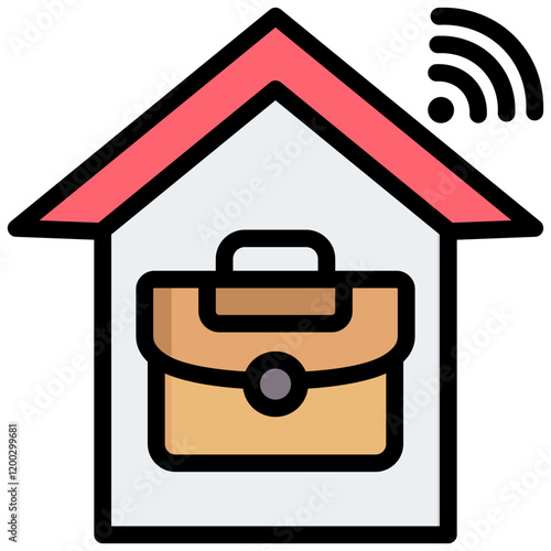 Remote Work Outline Color Icon