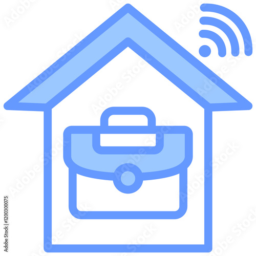 Remote Work Blue Icon