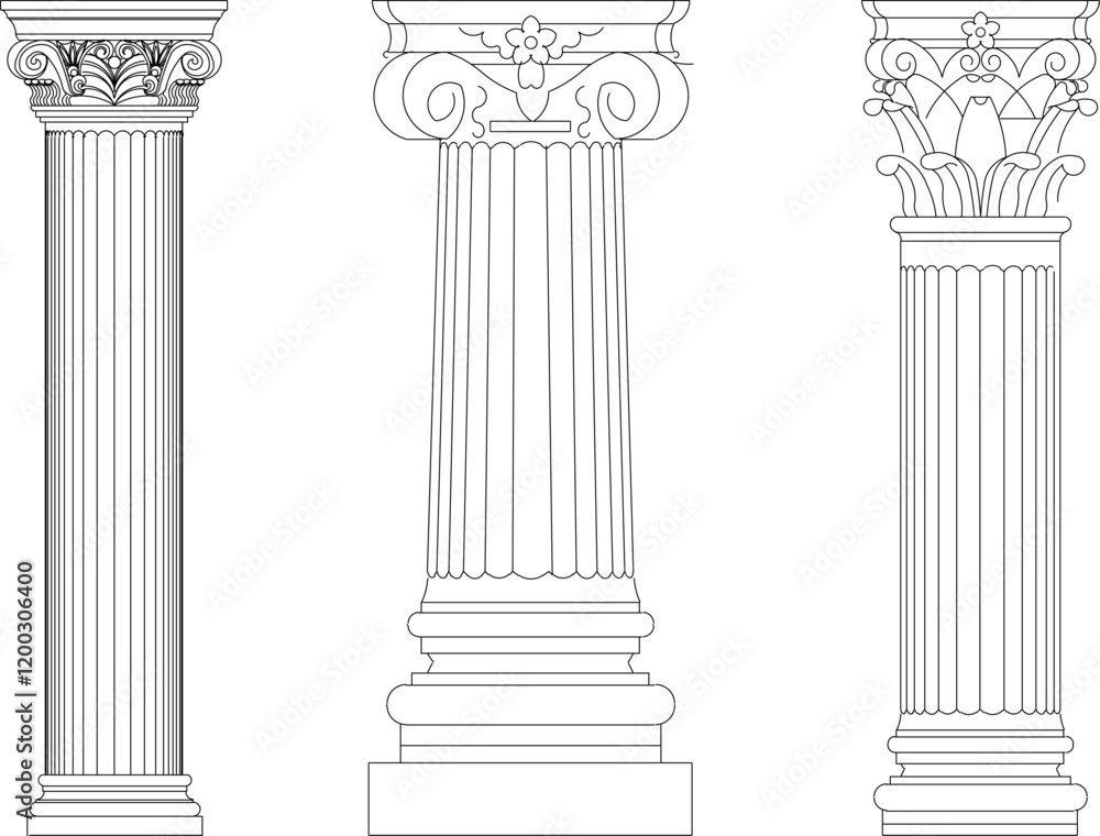 vector sketch illustration of the silhouette of a classic ethnic vintage column pillar design.eps vector sketch illustration of the silhouette of a classic ethnic vintage column pillar design.eps