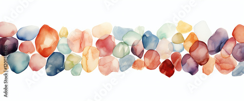 Watercolor Pebbles Pattern photo