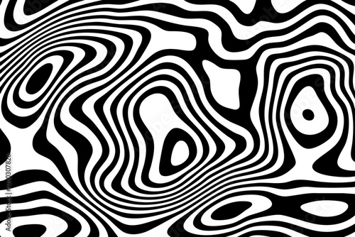 3D Abstract topographic contour. Black and white terrain. Eps 10