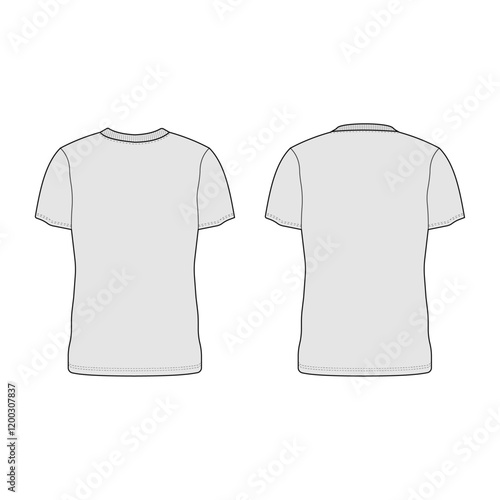 Basic T-Shirt Mock-Up Template, Front and Back