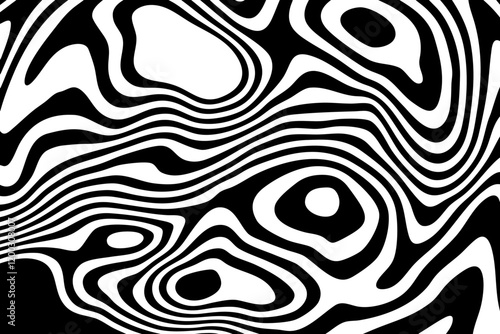 Abstract vector background of waves. 3D optical illusion- line art. Eps 10