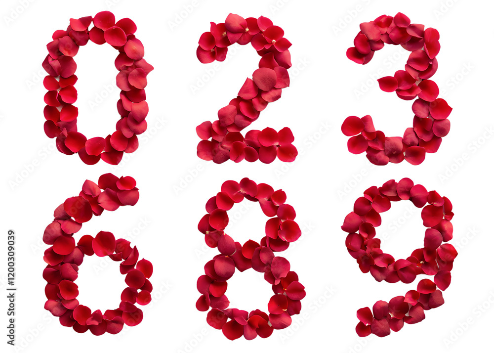 Rose Petals Numbers 0-9 Rose Petals Numbers 0-9