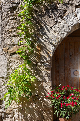 Saou, in the Drôme department, southeastern France, door of Provence. The town offers traditional architecture with its narrow medieval streets and houses under synclinal of Saoû mountain. photo