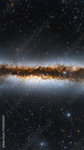 Stunning Cosmic Landscape, Galaxy with Dust and Stars photo