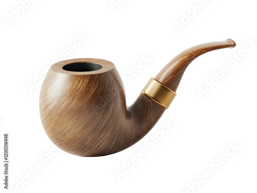 Isolated Wooden Smoking Pipe photo