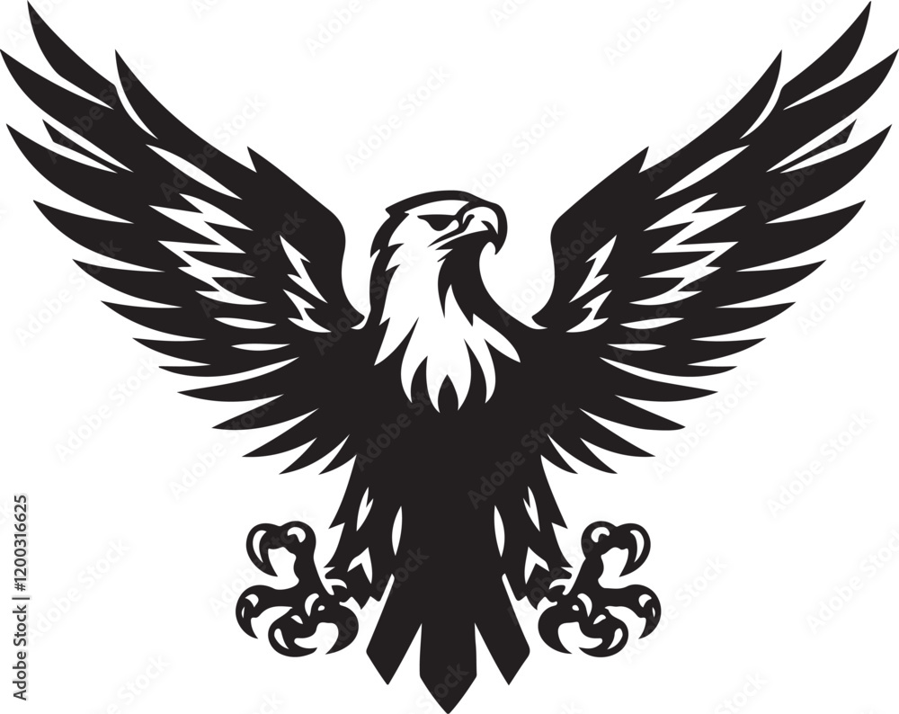 Obraz premium Eagle icon silhouette vector with white background