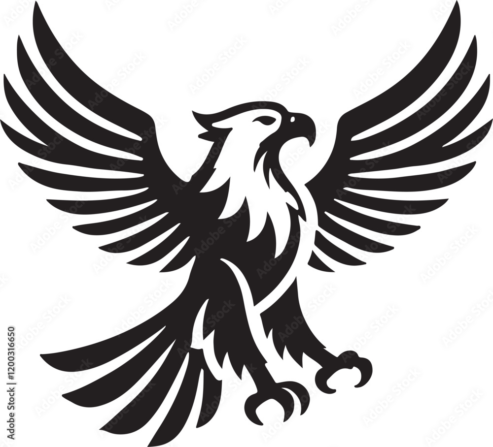 Obraz premium Eagle icon silhouette vector with white background