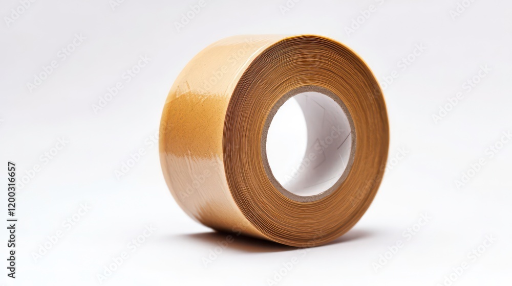 A side view of a masking tape roll ideal for painting, labeling, and general masking applications A side view of a masking tape roll ideal for painting, labeling, and general masking applications