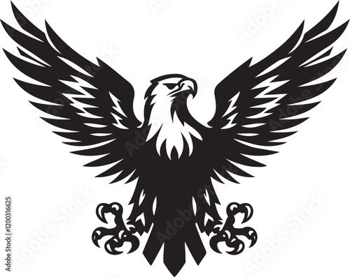 Eagle icon silhouette vector with white background