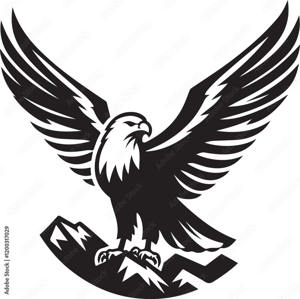 Obraz premium Eagle icon silhouette vector with white background