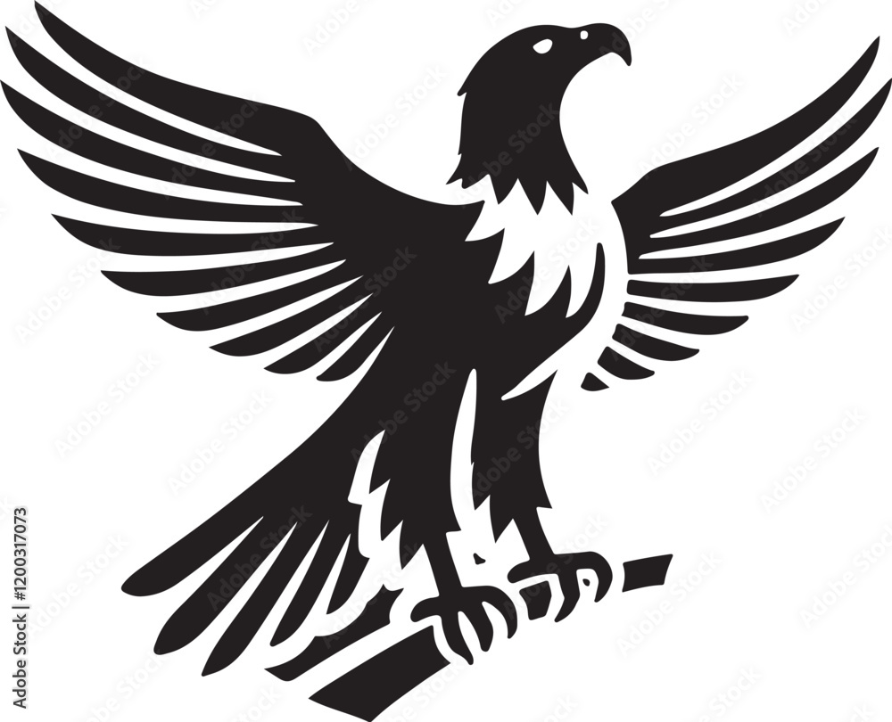 Obraz premium Eagle icon silhouette vector with white background
