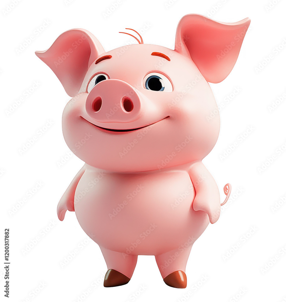 Cute Cartoon Pig Illustration with Transparent Background, Perfect for Design Overlays and Children's Projects Cute Cartoon Pig Illustration with Transparent Background, Perfect for Design Overlays and Children's Projects