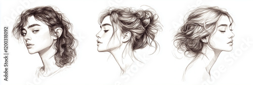 Desenhos artistico de rosto de mulher