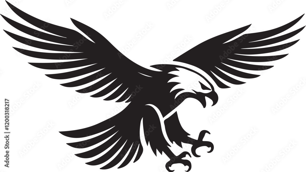Obraz premium Eagle icon silhouette vector with white background