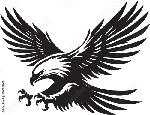 Eagle icon silhouette vector with white background