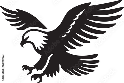 Eagle icon silhouette vector with white background